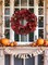 24 lnch Artificial Fall Wreath for Front Door(Orange Red and Brown)5"D x 5"W x 5"H